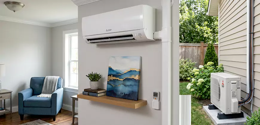 Wall Mounted Heat Pump Setup in Marina